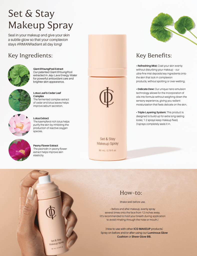 ICD Makeup Set & Stay Makeup Spray - Setting Spray - by RIMAN Incellderm - INCELLDERM US
