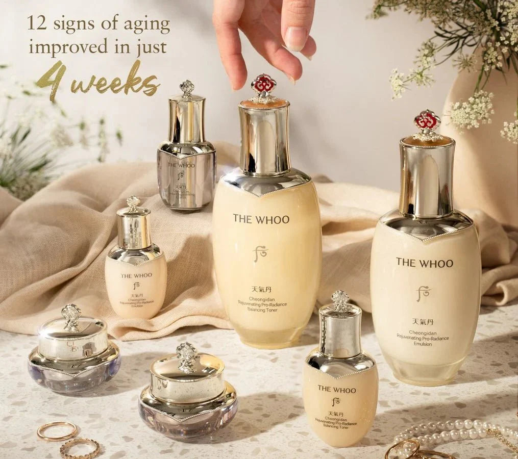 History of Whoo: The Cheongidan Special Pro - Radiance Set - 3 Full size and 7 Piece Total - We Are KBeauty - Korean Skincare Routine for Glass Skin